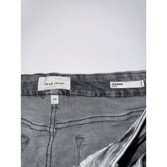 Dear John Jeanne Flare Jeans Middlebrook Stretch Denim Gray Crop Preppy Size 30 - Picture 12 of 14